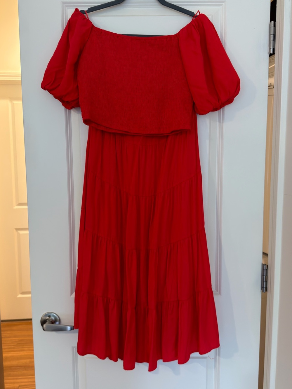Tomato red blouse & skirt set